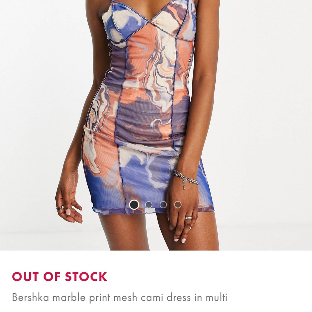 ASOS Bershka marble print mesh cami dress